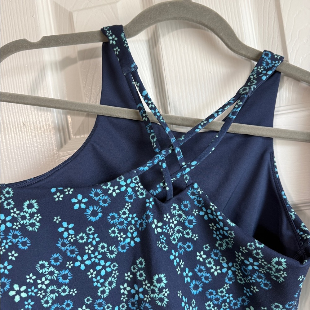 ALL IN MOTION Matching Set Shorts and Tank Top Athletic 2PC Set Blue Floral XS - Picture 5 of 11